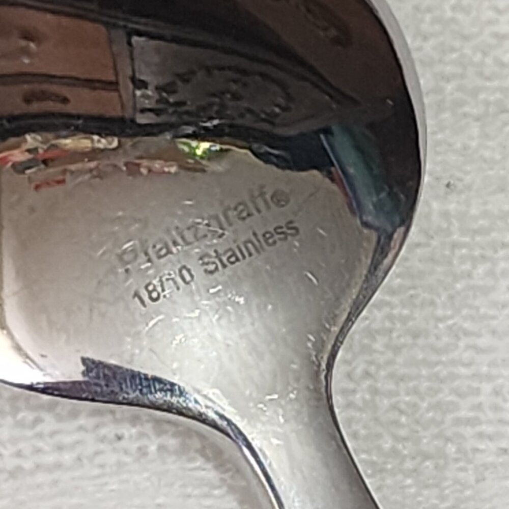 Pfaltzgraff Evening Sun Solid Serving Spoon 8" curved line frosted inset - Picture 7 of 10